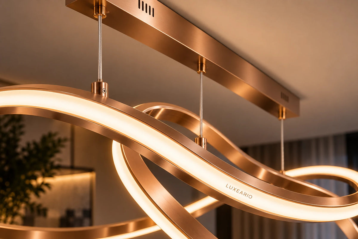 Close-up van AuraRing Rosé hanglamp