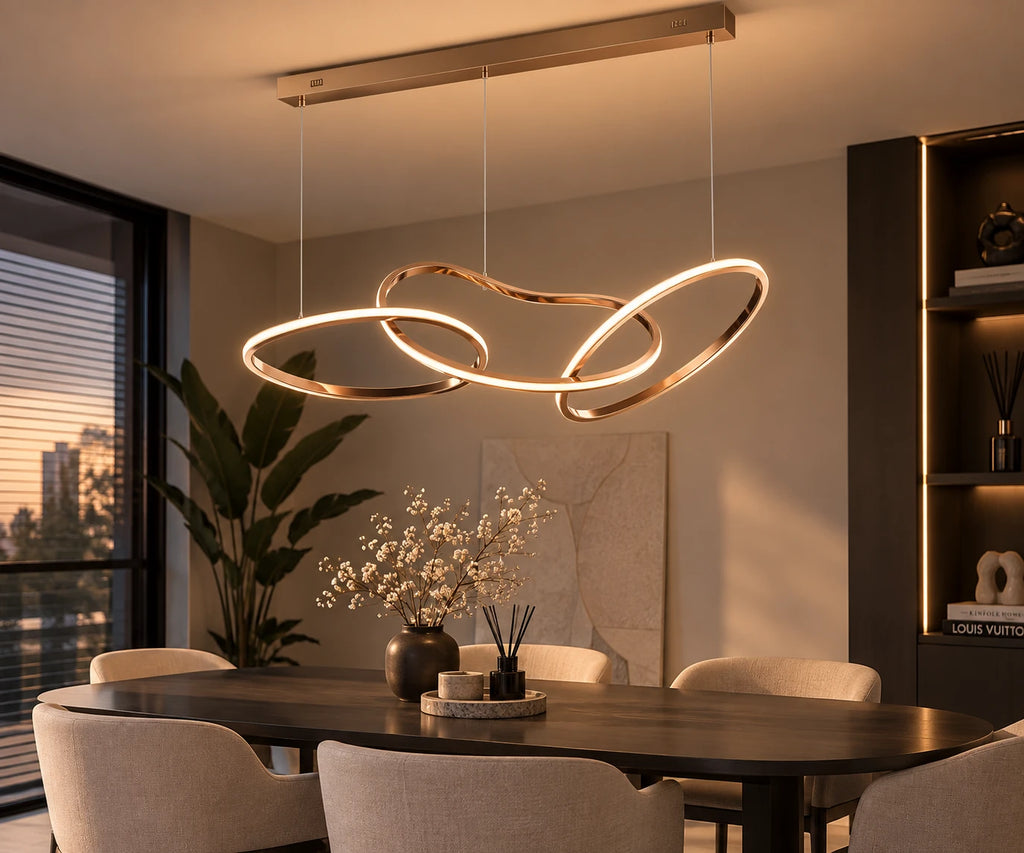 AuraRing Rosé LED-hanglamp in modern interieur